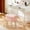 Pink, variant on Stool Chair Faux Fur With Storage, Soft Ottomans 4 Metal Legs With Adjustable Anti-Slip Feet Thick Padded Seat Modern Multifunctional Bedroom Chairs For Makeup White