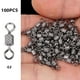 thumbnail image 5 of 100 Uds Giratorios de pesca de barril rodante accesorios de aparejos de pesca de níquel negro de acero inoxidable sedal de pesca para conectores de gancho ANGGREK Otros, 5 of 8