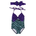 thumbnail image 1 of bañador de traje de baño de una pieza de sirena linda niñas con diadema s Sunnimix traje de baño de una pieza de las muchachas, 1 of 8