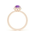 thumbnail image 2 of ANGARA Natural Prong-Set Pear-Shaped 1.2 ct Amethyst Ring with Beaded Halo in 14K Rose Gold for Women (Size-9x6mm) | February Birthstone, Anniversary, Jewelry Gift for Women | Natural Amethyst Ring, 2 of 10