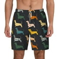 thumbnail image 2 of Goofa Plaid Dachshund Printed Men's Swim Trunks Board Shorts Quick Dry Mens Swimming Trunks with Compression Liner,Breathable Fit Hawaii Beach Shorts-3X-Large, 2 of 9