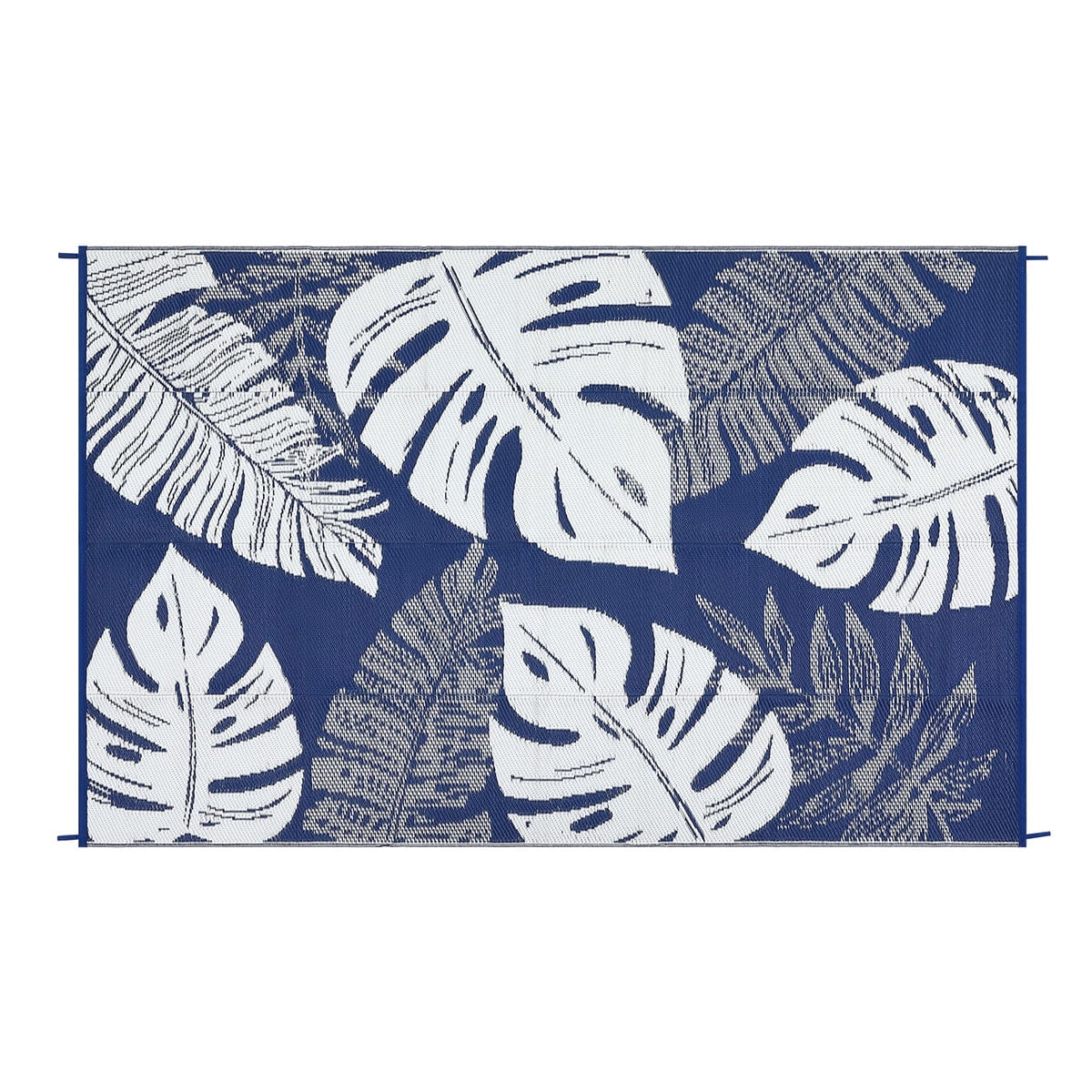 Ataucjin Large Outdoor Rug,8*12ft Waterproof Plastic Straw Rug, Modern Tropics Palm Leaves Camping Rug for Patio, Reversible Mat for Outside Patio RV Porch Deck Balcony