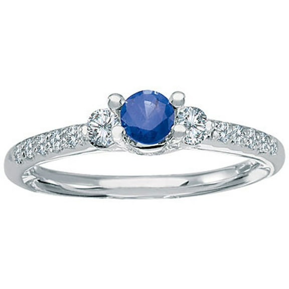14k White Gold Sapphire and Diamond Ring