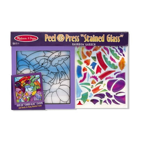 - Melissa & Doug Stained Glass See-Through Window Art Kit: Rainbow Garden - 80+ Stickers, Frame