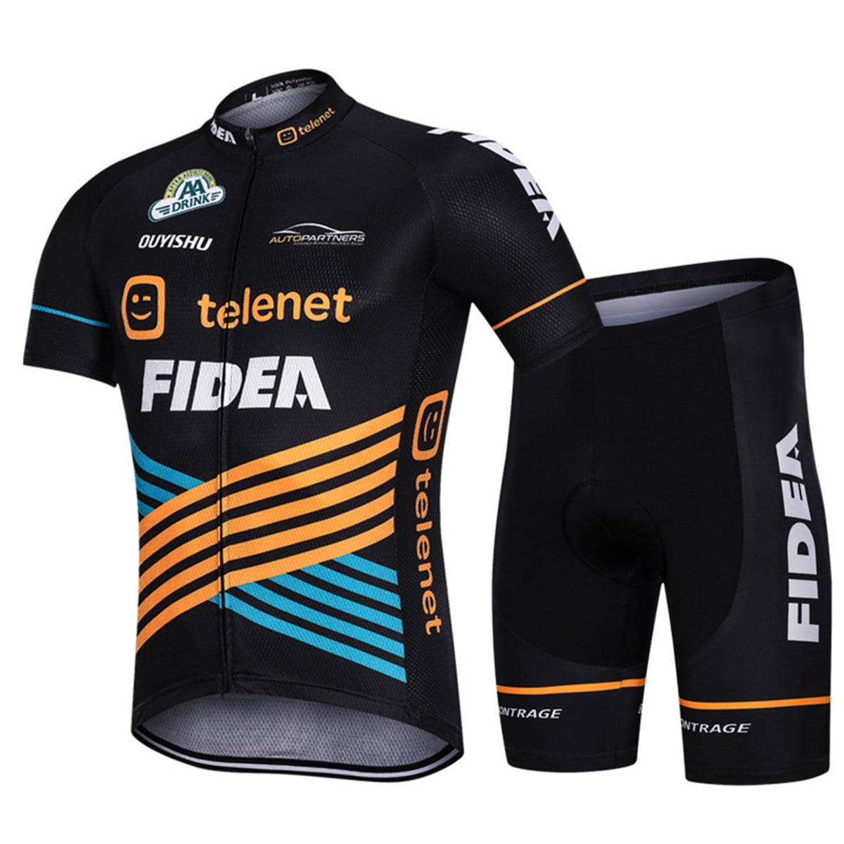 Reflective Quick-Dry Biking Shirt and 3D Padded Cycling Bike Shorts Men's Cycling Jersey Set 