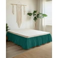 thumbnail image 2 of Aventurine Bed Skirt California King Size 18" Drop Emerald Green Solid Color Ruffled Wrap Around Bed Skirts Adjustable Elastic Bedskirt Dust Ruffle for California King Size Bed, 2 of 7