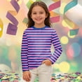 thumbnail image 2 of Byoo Big Girl's Long Sleeve Tee Shirts Soft Stripe Graphic Crew Neck Pullover Shirt Kids Active Casual T Shirt,Pink, 2 of 4