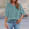thumbnail image 7 of Summer Blouses for Women Dressy Casual Summer Fitness Clothing Blouson Lightweight T Shirts Soft Womens Short Sleeve Tops Green, 7 of 7