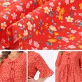 thumbnail image 5 of GRACE & GRANDEUR Women's Plus Size Ditsy Floral Blouse Tie Front V Neck Ruffle Sleeve Peplum Top Summer Babydoll Blouse 3X Red, 5 of 6