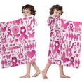 thumbnail image 4 of Pink Breast Cancer Hooded Bath Towel，60"x35" for Ages 3 To 12 Kids, Quick Dry Lightweight Soft Microfiber Hood Beach Towel Cover Up for Kids, 4 of 7