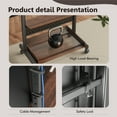thumbnail image 5 of FITUEYES Sturdy Rolling TV Stand Mount for 40-85 inch TVs,Height Rdjustable,Walnut, 5 of 9
