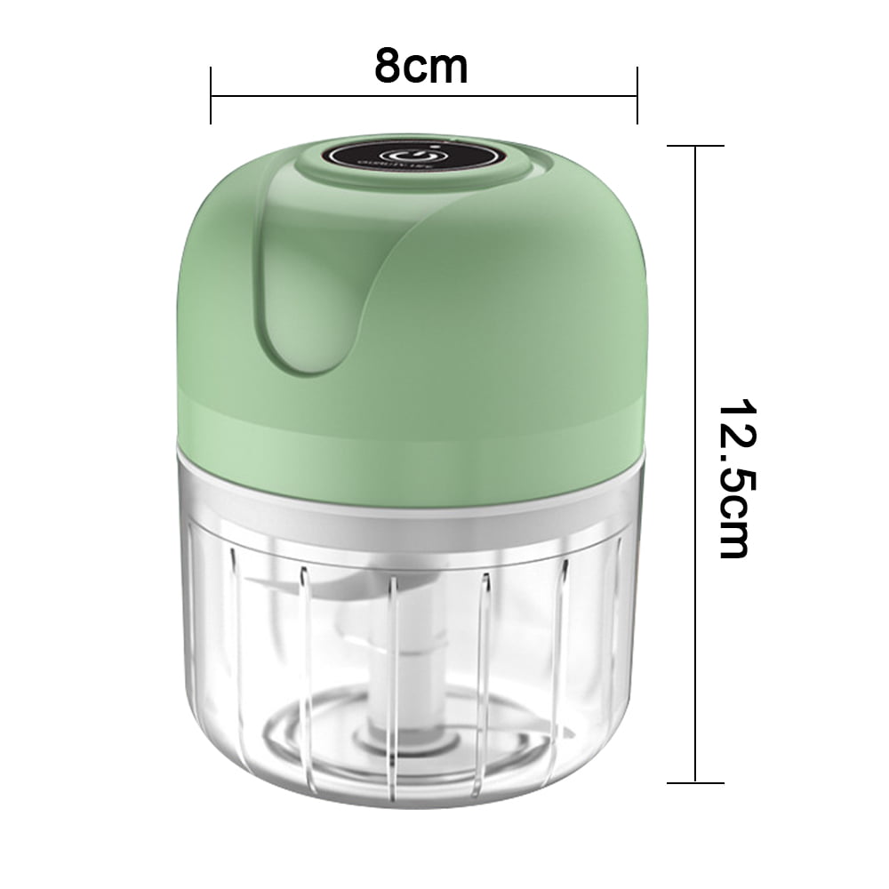 Electric Mini Food Chopper Small Food Processor with Spoon and Brush,Used  for Onion Garlic Pepper Vegetable Meat Mincer/Grinder/Puree Food (white)