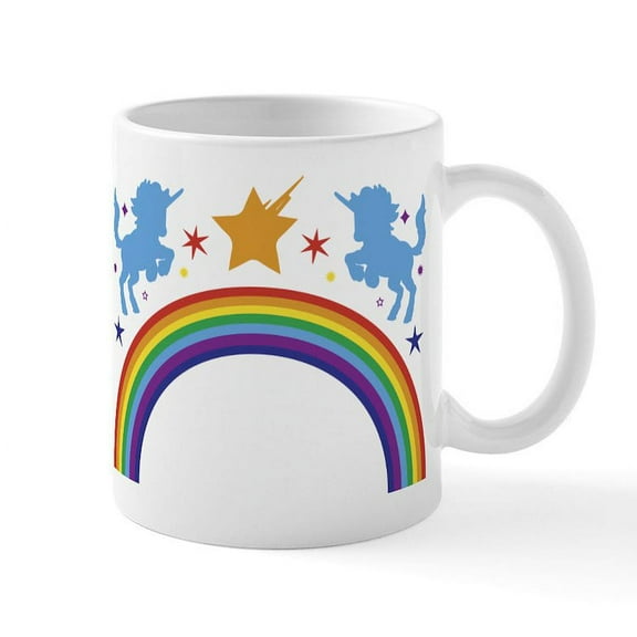 CafePress - Rainbow And Unicorns - 11 oz Ceramic Mug - Novelty Coffee Tea Cup