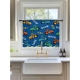 thumbnail image 3 of Sheer Curtains 54 Inch Length, Cartoon Tractor Semi Sheer Curtains Light Filtering Window Treatment, Cute Beep Car Digger Shovel Truck Blue Privacy Voile Drapes for Living Room Bedroom 52x54 Inch, 3 of 7