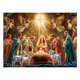 thumbnail image 1 of mfyjkho Pancarta navideña de belén con dosel de cielo estrellado, decoración de pared de tela de terciopelo para eventos festivos de la iglesia, incluye clips para colgar., 1 of 3