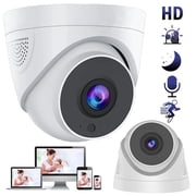 BFVV 360° Wireless Nanny Cam - Two-Way Audio & Video Recording, IP66 Weatherproof, 360° Panorama + Time-Lapse Night Vision, Indoor/Outdoor HD Home Security Camera w/ Color Night Vision