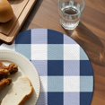 thumbnail image 3 of Navy Blue Plaid Round 13 Inch Placemats Set of 4, Spring Farmhouse Buffalo Checkered HeatResistant Non Slip Place Mats for Dining Table, Wipeable Braided Kitchen Table Mats for Housewarming, 3 of 9