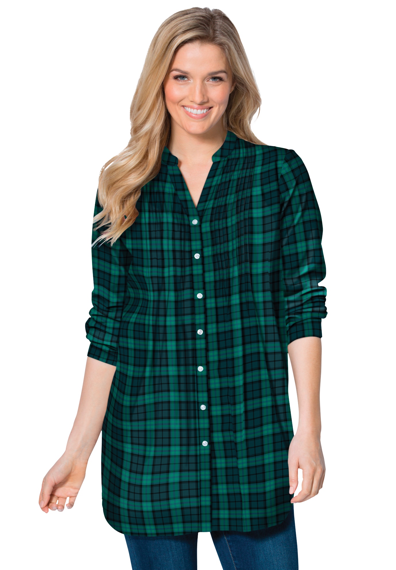 green plaid flannel shirt womens