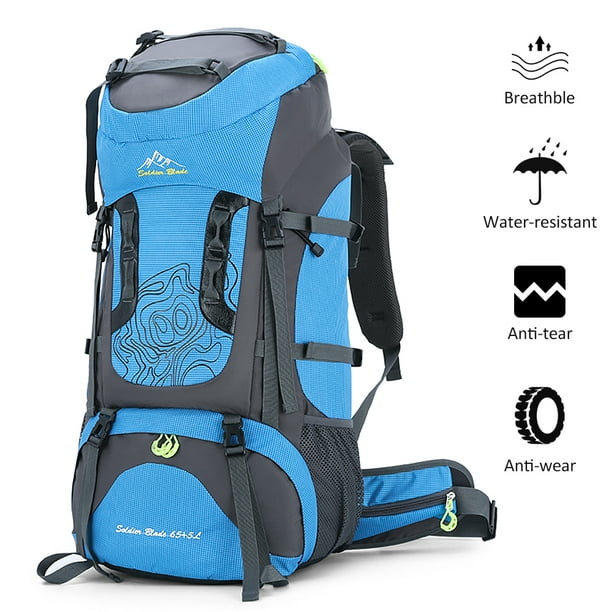 Soldierblade 70l Camping Hiking Backpack Large Capacity Mountaineering Pack Waterproof Travel Backpack Black