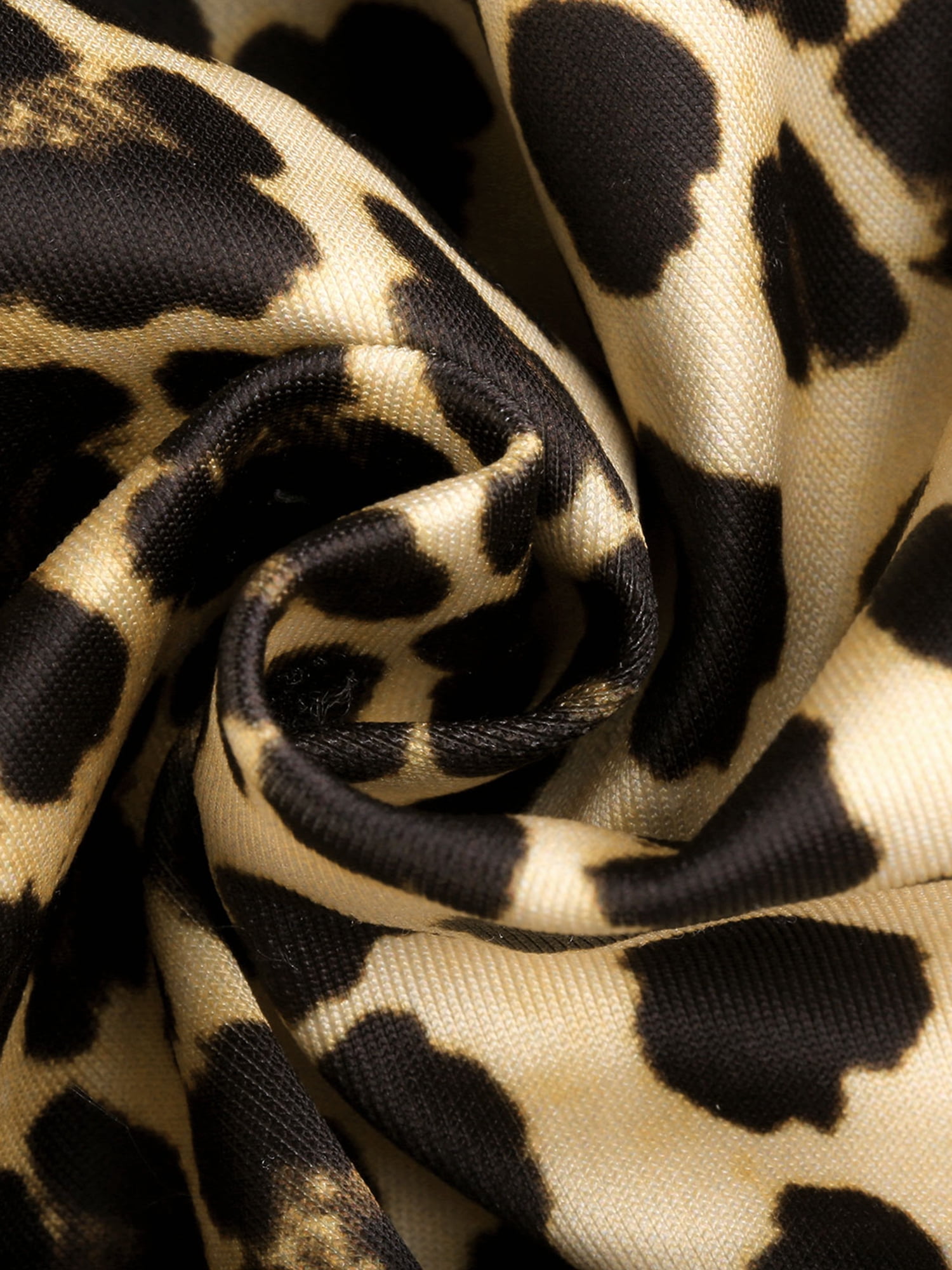 Unique Bargains Men's Leopard Animal Print Notched Lapel Slim Fit Blazer L Yellow Black