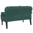 thumbnail image 3 of vidaXL Bench with Backrest Dark Green 119.5x64.5x75 cm Velvet, 3 of 5