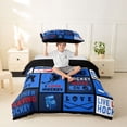 thumbnail image 2 of Castle Fairy Hockey Print Twin Duvet Cover, Sport Minimalism Checkered Twin Bedding, Blue Black,Black Reversible,2pcs,1 Duvet Cover and 1 Pillowcase, 2 of 6