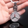 thumbnail image 3 of 3d Car Keychain Accessory Inlay Shiny Crystal Double Sided Logo Zinc Alloy Metal Key Accessories With Gift Box (for Mercedes Benz), 3 of 5