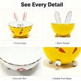 thumbnail image 3 of 2Pcs Festive Easter Bunny Metal Candy Bowl, Rabbit Ear Snack Bowl with Carrot & Floral Patterns, Spring Home Decor for Candy, Desserts, and Easter Party Table Centerpieces（White and yellow）, 3 of 10