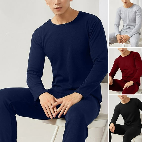 2Pcs/Set Thermal Underwear for Men, Long Johns Base Layer, Shirt and Pants Set, Fleece