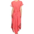 thumbnail image 2 of Sakkas Watercolor Palm Tree Tank Caftan Dress - Coral - One Size, 2 of 5