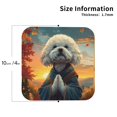 thumbnail image 2 of Leather Coasters with Heat-resistant for Drinks, Sunset Meditating Bichon Frise Cup Coasters Cup Pad Mat for Tabletop Protection, Coffee Table, Office Desk and Housewarming Gift, 2 of 5