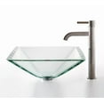 thumbnail image 4 of Kraus C-GVS-901-19mm-1007 Clear Aquamarine Glass Vessel Sink and Ramus Faucet, 4 of 7