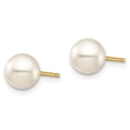 thumbnail image 2 of 14k 6-7mm Black and White Round Freshwater Cultured Pearl 2 Pair Stud Post Earrings Set XF690ESET, 2 of 4