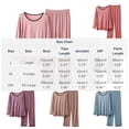 thumbnail image 3 of Womens Pajamas 2 Piece Sets for Women Dressy Women's Fashion Solid Color Thin Round Neck Long Sleeve Top Elastic Waist Pants Two Piece Home Pajama Set Purple L, 3 of 5