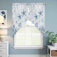 thumbnail image 6 of Ocean Starfish Swag Valances for Windows 2 Pack Nautical Sea Jellyfish Seahorse Coral Seaweed Seashell Swag Kitchen Curtains 45 Inches Long Rod Pocket Short Window Treatment for Kitchen 36"x45", 6 of 9