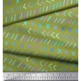thumbnail image 2 of Soimoi Vert Georgette Viscose Tissu Mathématique Symbole Tissu Imprimé par la Cour 42 Pouces de Large, 2 of 3
