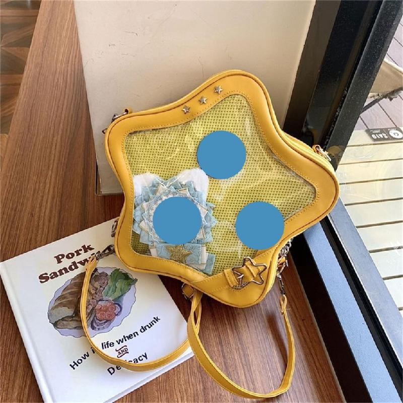ROZYARD Star Shaped Ita Bag Pins Display Crossbody Bags PU Backpack for Womens