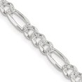 thumbnail image 3 of Sterling Silver 4.75mm Pavé Flat Figaro Chain Necklace Size 30, 3 of 4