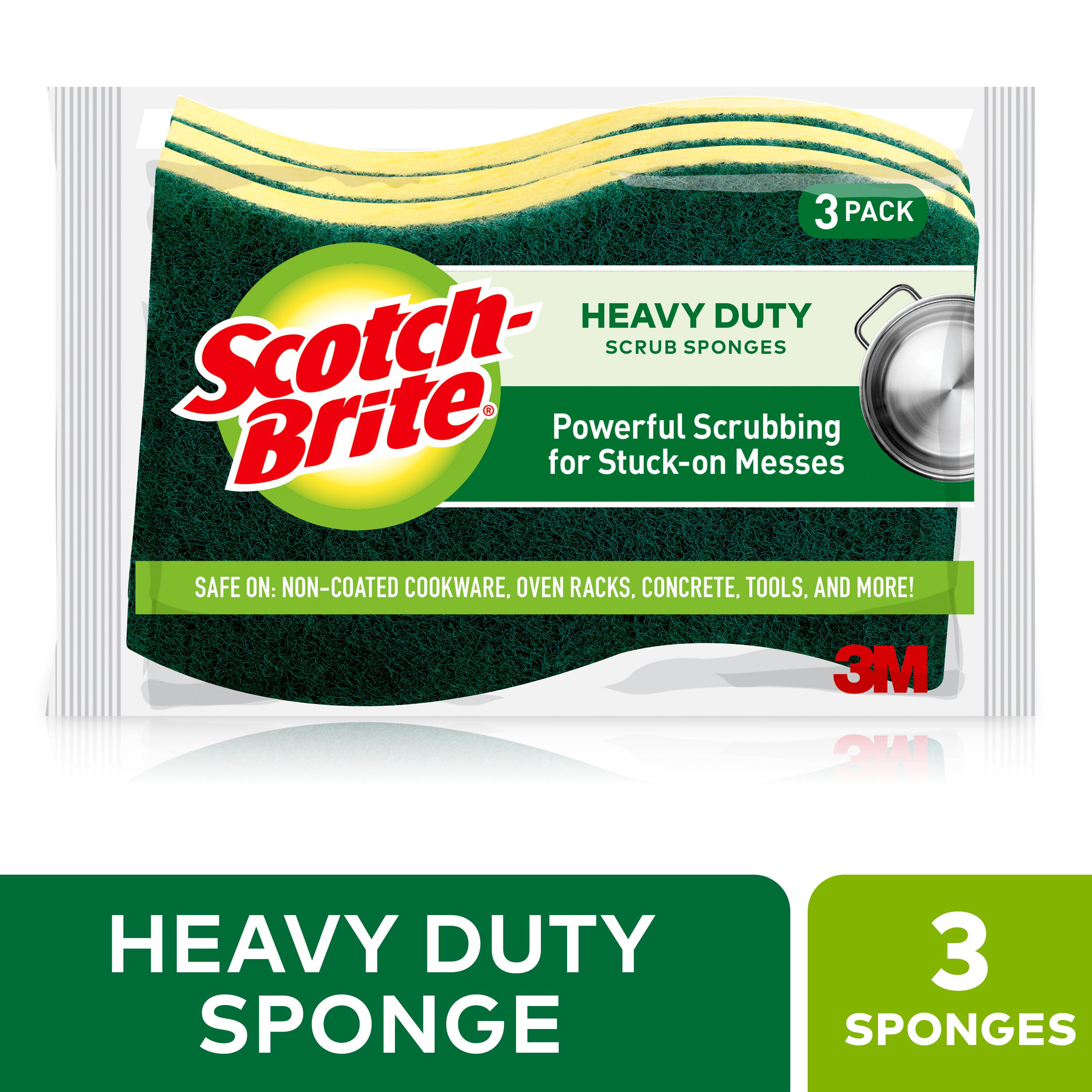 Scotch-Brite Heavy Duty Scrub Sponge Powerful Scrubbing for Stuck-on Messes 6 Scrub Sponges