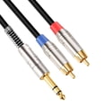 thumbnail image 1 of Sidaley Adaptador de Cable de Audio TRS a Dual RCA de 6,35mm, sistema de cine, conector mezclador de estudio, interconector HiFi, líneas de Cables de audio/vídeo 1.8 m, 1 of 6