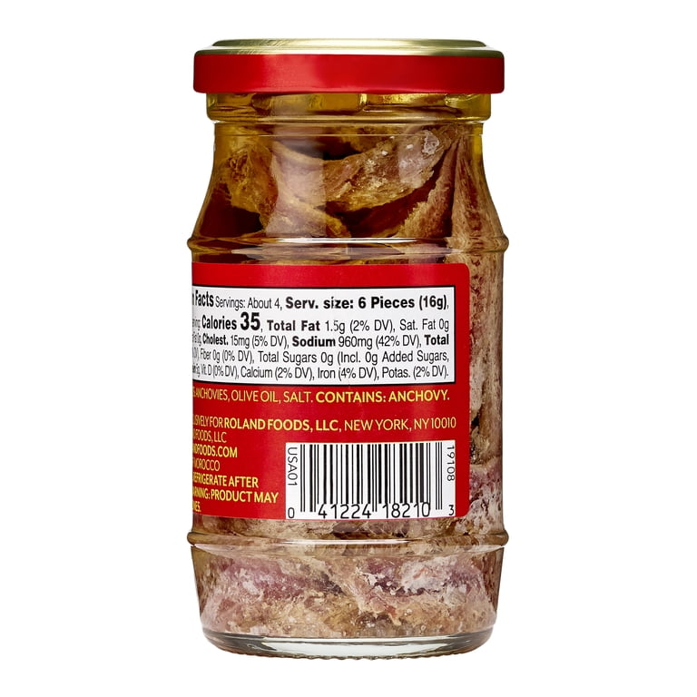Roland Premium Anchovy Fillets in Flavorful Olive Oil, 4.2oz Shelf