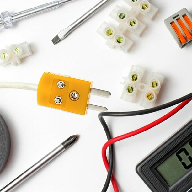 HAMPPLIES 4Jgo Adaptador Tipo K Para Instrumentos Conector Macho ABS Amarillo