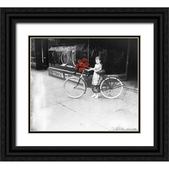 Sommers, Mindy 17x15 Black Ornate Wood Framed with Double Matting Museum Art Print Titled - Poppy Girl