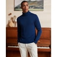 thumbnail image 3 of Kallspin Men’s Wool Blend Turtle Neck Midweight Pullover Sweaters(Navy Blue,2X-Large), 3 of 10