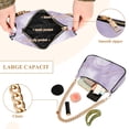 thumbnail image 4 of Lavender Purple Marble Womens Chain Shoulder Bag Tote Handbag Clutch Hobo Purse with Zipper for Travel Casual, 4 of 7