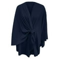 thumbnail image 3 of HCURIBAD Women's Shawl Wrap Poncho Ruana Cape Open Front Cardigan Shawls for Fall Winter, 1PC Shawl Navy One Size, 3 of 4