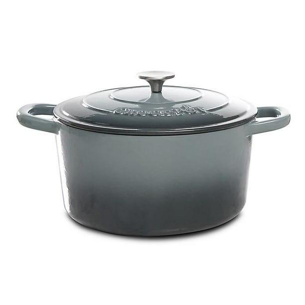 CrockPot Artisan 7 qt. Enameled Cast Iron Round Dutch Oven in Slate