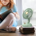 thumbnail image 1 of Ventilador de escritorio eléctrico USB con fuerte cabeza ajustable hacia arriba y hacia abajo, rotación izquierda y derecha para escritorio, hogar, de Recarga USB verde Soledad ventilador personal de escritorio, 1 of 7