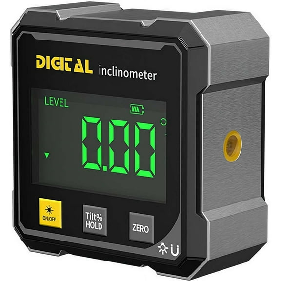 Digital Laser Angle Finder Protractor Tool with 4-Side Magnetic Base, Electronic Laser & Digital Display, High Precision Angle Gauge for Woodworking, Table Saw