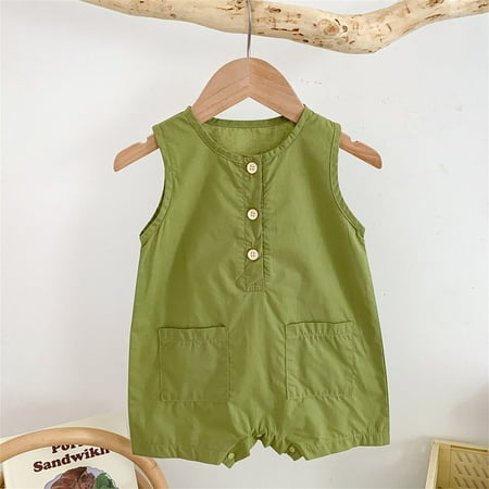 

Hunpta Infant Newborn Baby Boys Girls Sleeveless Solid Romper Bodysuit Outfit Clothes